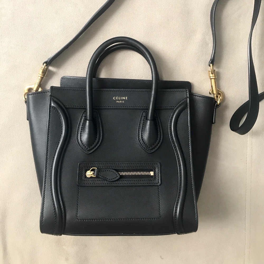 Celine nano crossbody luggage handbag in smooth